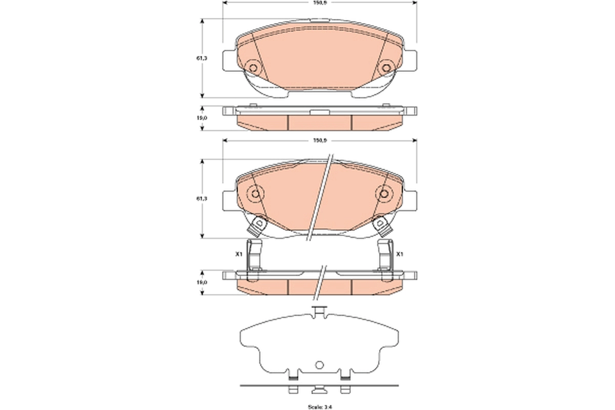 Колодки тормозные дисковые TRW GDB3518