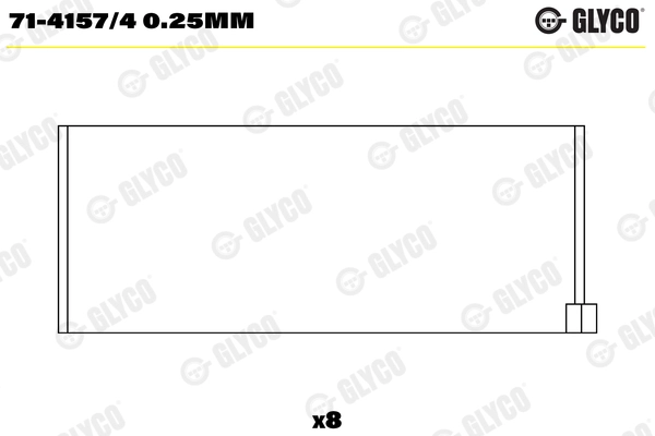 Шатунный подшипник GLYCO 71-4157/4 0.25MM