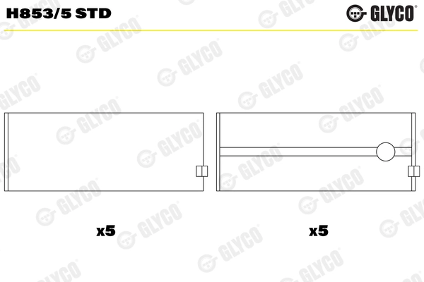 Подшипник коленвала GLYCO H853/5 STD