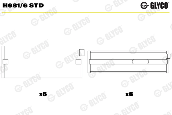 Подшипник коленвала GLYCO H981/6 STD