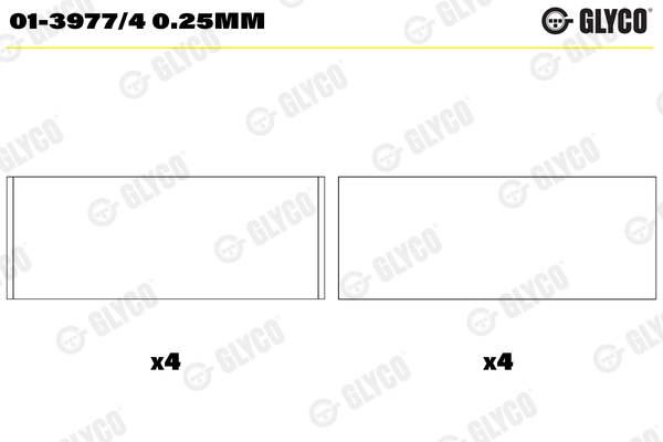 Шатунный подшипник GLYCO 01-3977/4 0.25MM