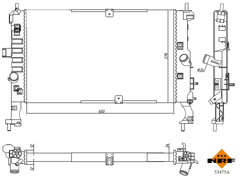 Радиатор охлаждение двигателя economy class NRF 53475A