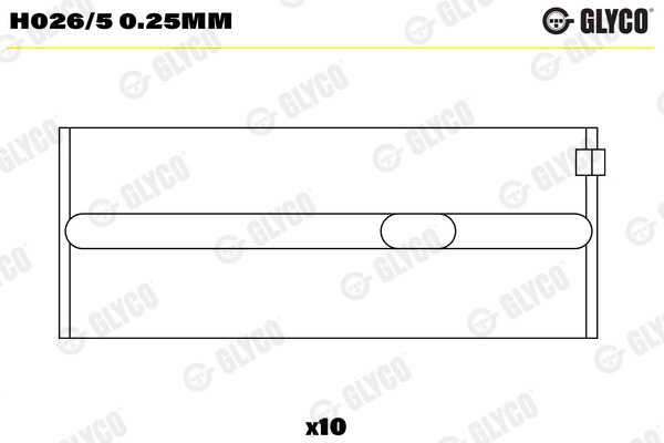 Подшипник коленвала GLYCO H026/5 0.25MM