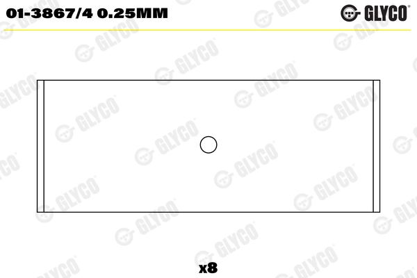 Шатунный подшипник GLYCO 01-3867/4 0.25MM
