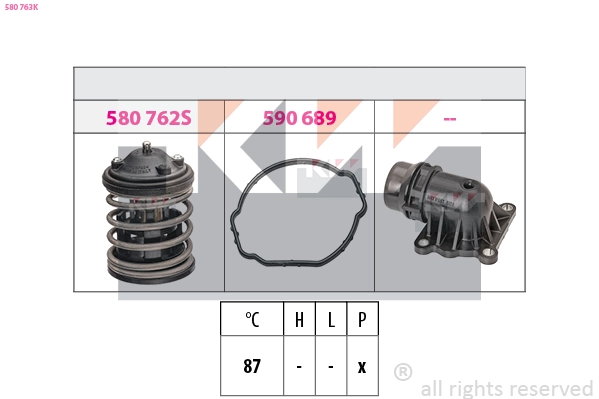 Термостат охлаждающой жидкость made in italy - equivalent KW 580763K