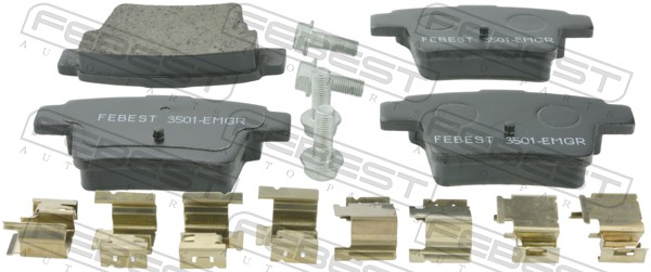 Комплект тормозных колодок дискового тормоз FEBEST 3501-EMGR