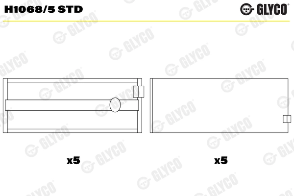Подшипник коленвала GLYCO H1068/5 STD