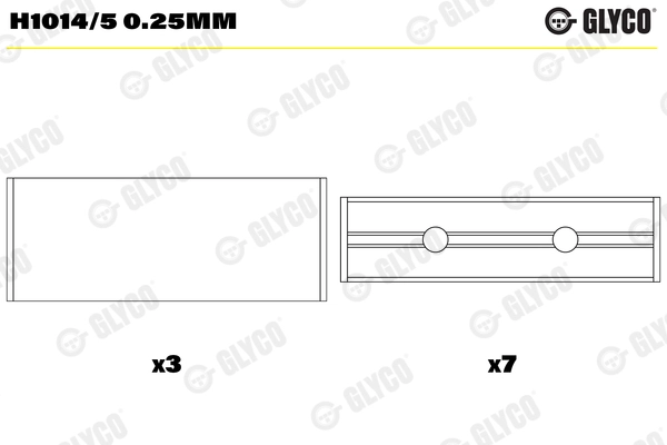 Подшипник коленвала GLYCO H1014/5 0.25MM