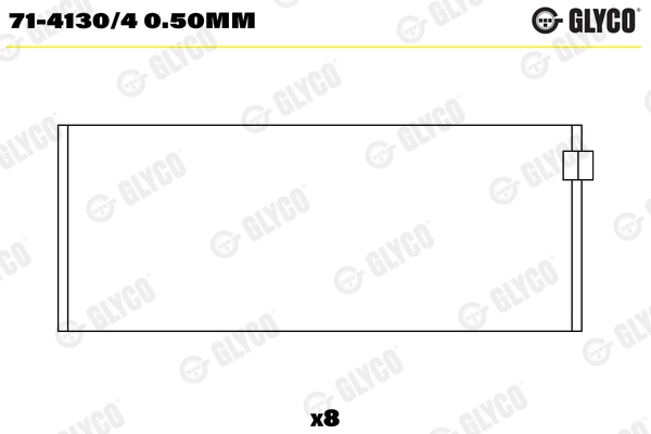 Шатунный подшипник GLYCO 71-4130/4 0.50MM