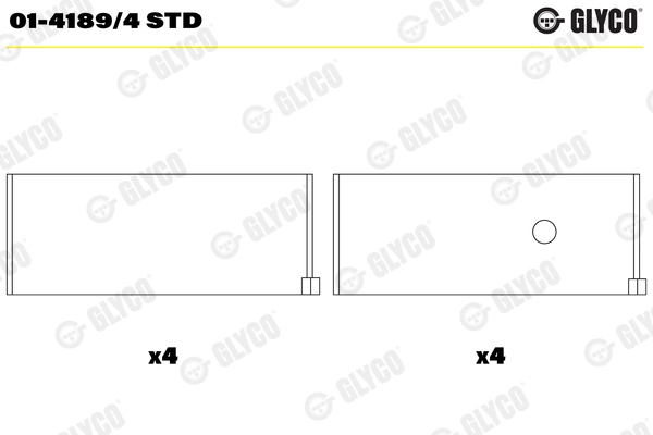 Шатунный подшипник GLYCO 01-4189/4 STD