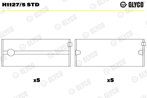 Подшипник коленвала GLYCO H1127/5 STD