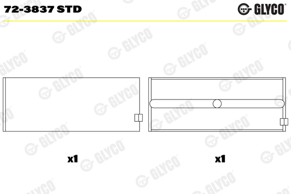 Подшипник коленвала GLYCO 72-3837 STD