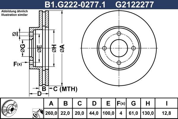 Тормозной диск GALFER B1-G222-0277-1