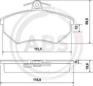 Колодки тормозные дисковые A.B.S. 36789