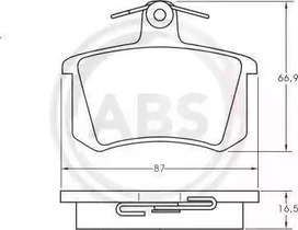 Комплект тормозных колодок дискового тормоза A.B.S. 36818