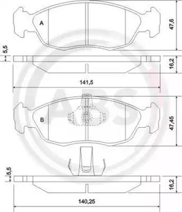 Комплект тормозных колодок дисковый тормоз A.B.S. 36978