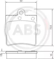 Комплект тормозных колодок дискового тормоза A.B.S. 37021