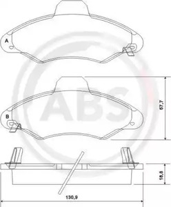 Комплект тормозных колодок дискового тормоза A.B.S. 37127