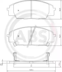 Комплект тормозных колодок дисковый тормоз A.B.S. 37174