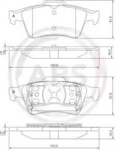 Колодки тормозные A.B.S. 37216