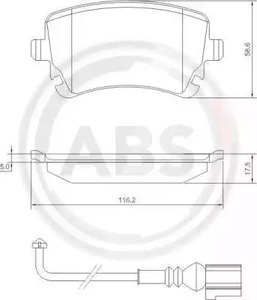 Комплект тормозных колодок дискового тормоза A.B.S. 37413