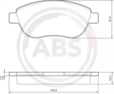Колодки тормозные передние A.B.S. 37418