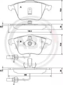 Комплект тормозных колодок дискового тормоза A.B.S. 37425