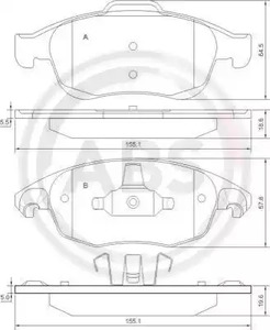 Колодки тормозные A.B.S. 37598