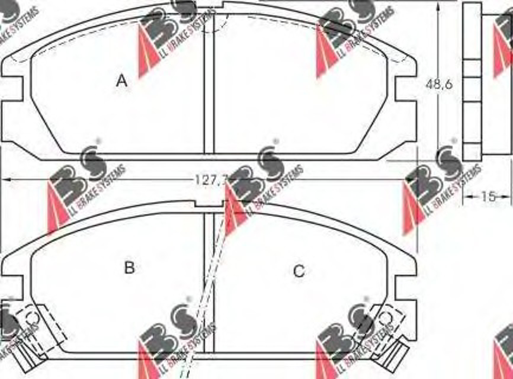 Комплект тормозных колодок дисковый тормоз A.B.S. 36615