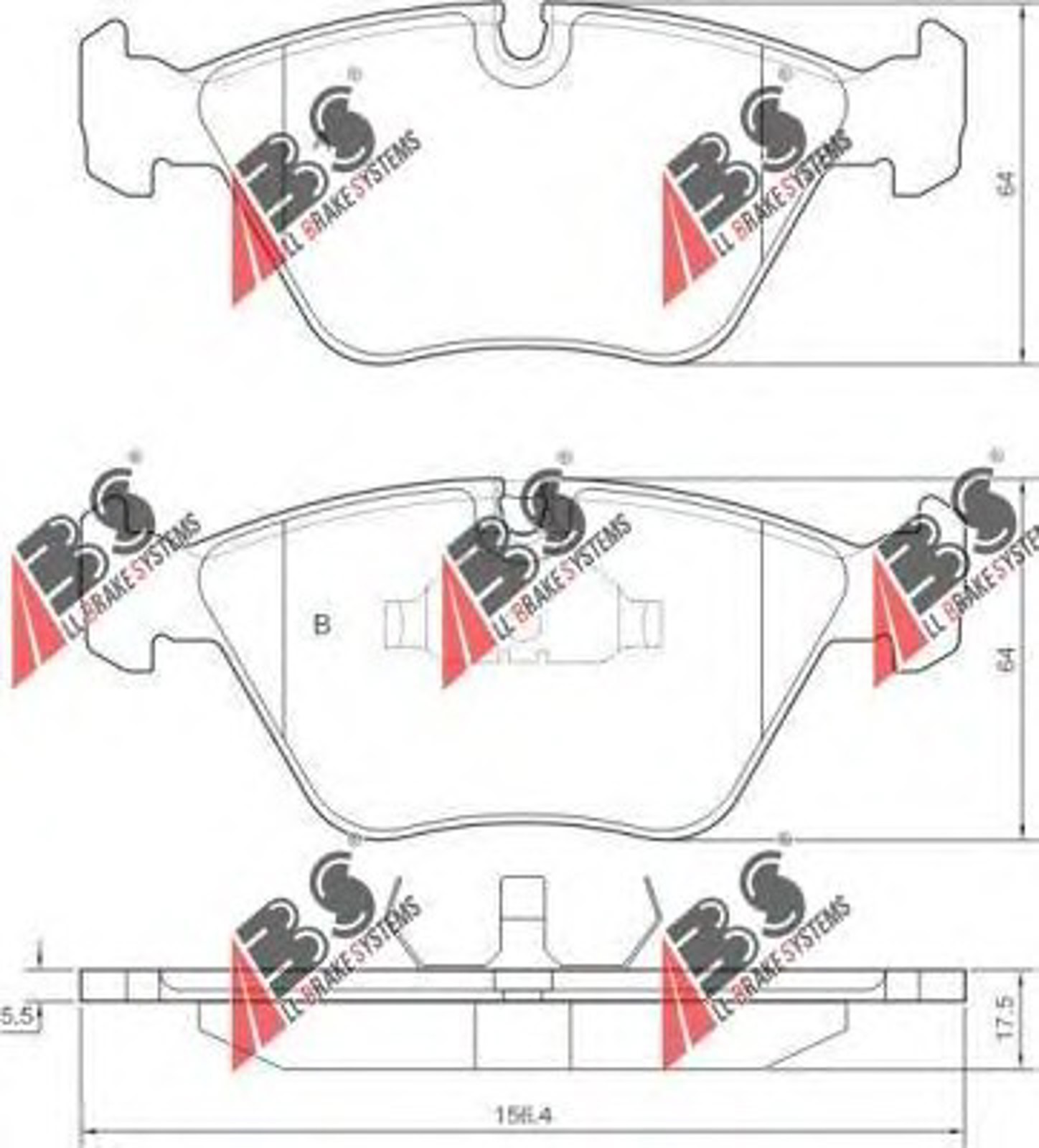 Колодки тормозные дисковые A.B.S. 36755