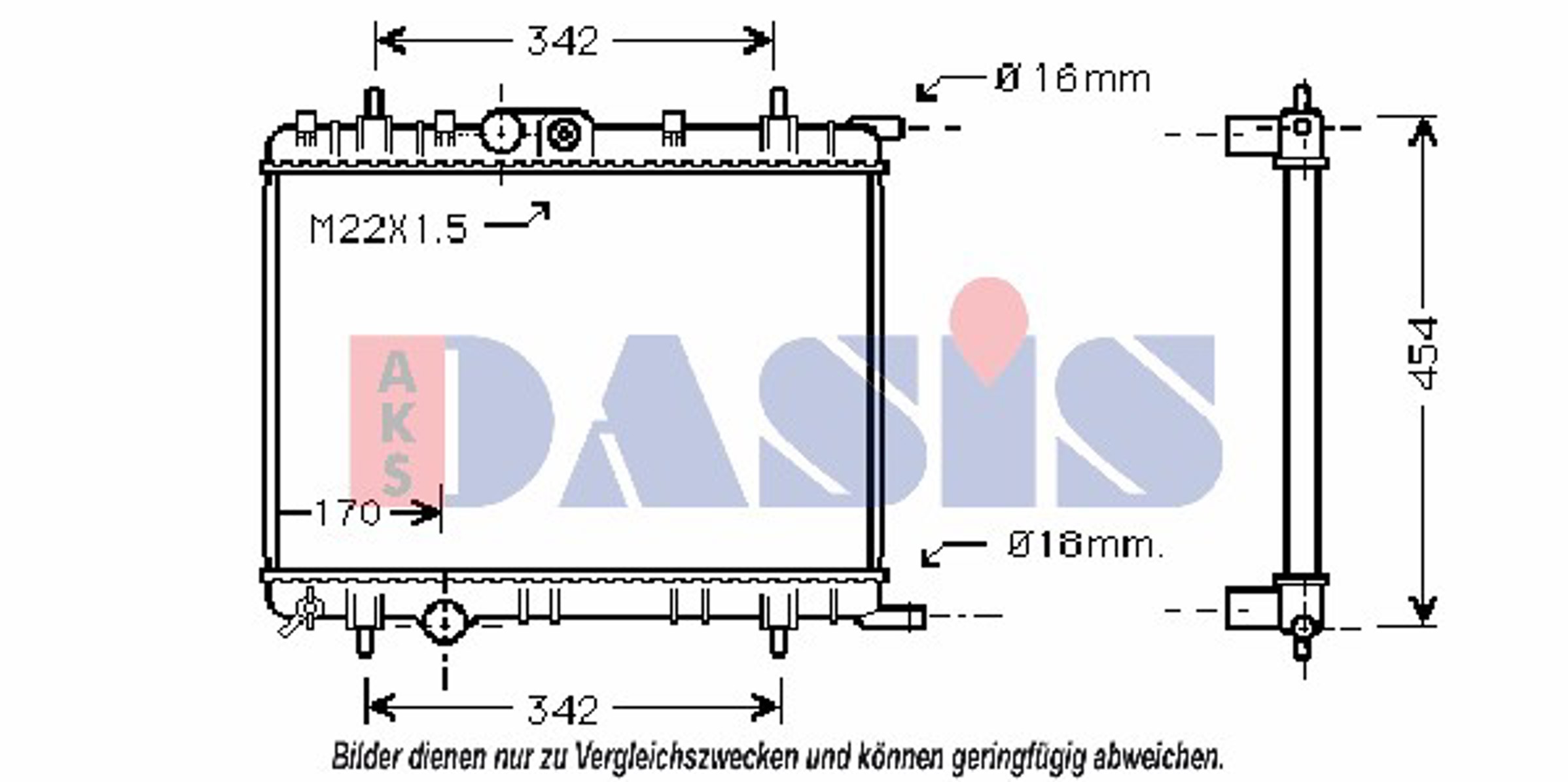 Радиатор системы охлаждения AKS DASIS 060052N