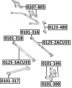 0101-300 lexus rx300 2003.5 сайлентблок задней цапфы ASVA 0101-300