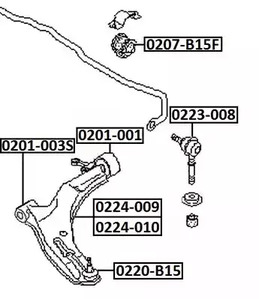 Сайлентблок рычага подвески ASVA 0201-003S