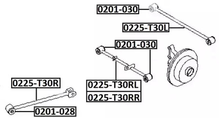 Тяга задняя продольная ASVA 0225-T30R