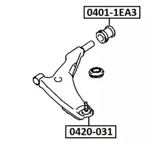 0420-031 mr554375 mitsubishi galant ea 96 опора шаровая переднего нижнего рычага ASVA 0420-031