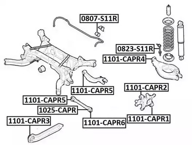 Сайлентблок рычага подвески ASVA 1101-CAPR6