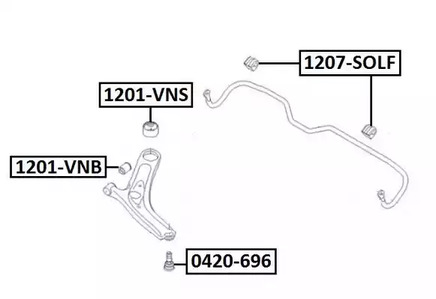Сайлентблок рычага подвески ASVA 1201-VNB
