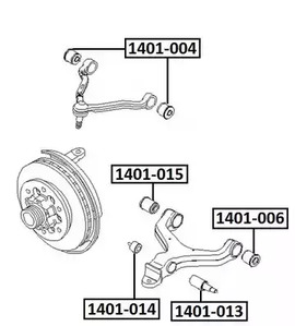 Сайлентблок переднего нижнего рычага ASVA 1401-006