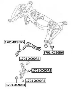 Сайлентблок рычага подвески ASVA 1701-XC90R4