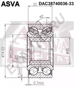 Ступичный подшипник ASVA DAC38740036-33
