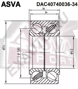 Подшипник ступичный ASVA DAC40740036-34