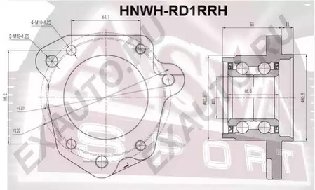 Подшипник задней правой ступицы ASVA HNWH-RD1RRH