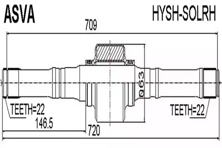 Полуось ASVA HYSH-SOLRH