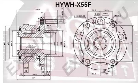 Ступица колеса ASVA HYWH-X55F