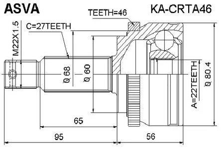 Шрус ASVA KA-CRTA46
