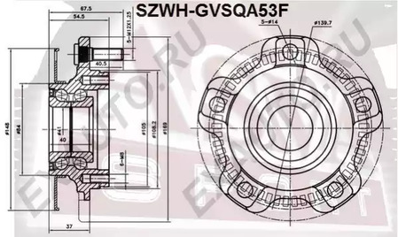 Ступица передняя с кольцом абс ASVA SZWH-GVSQA53F