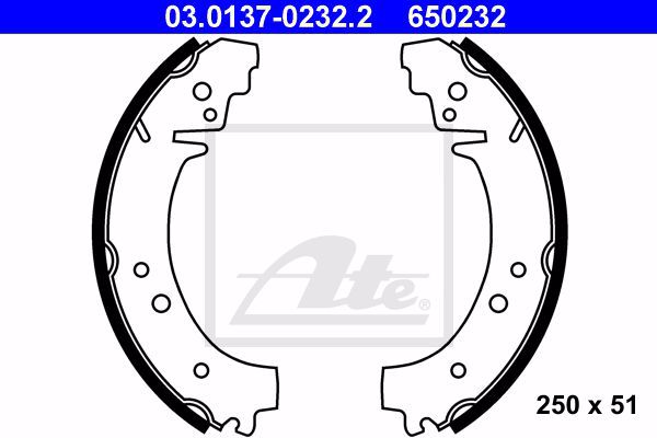 Колодки тормозные барабанные ATE 03-0137-0232-2
