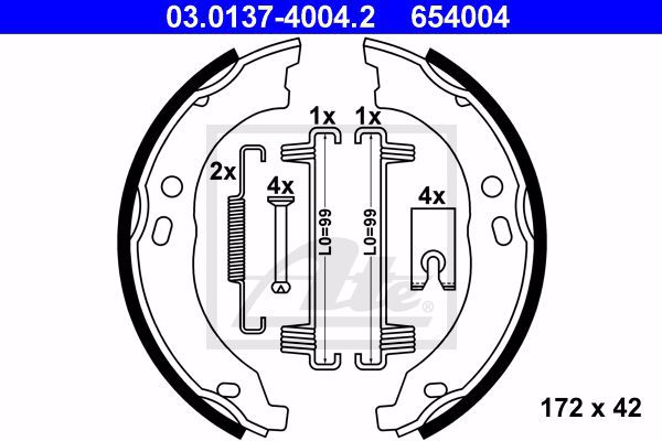 Колодки тормозные стояночного тормоза ATE 03-0137-4004-2