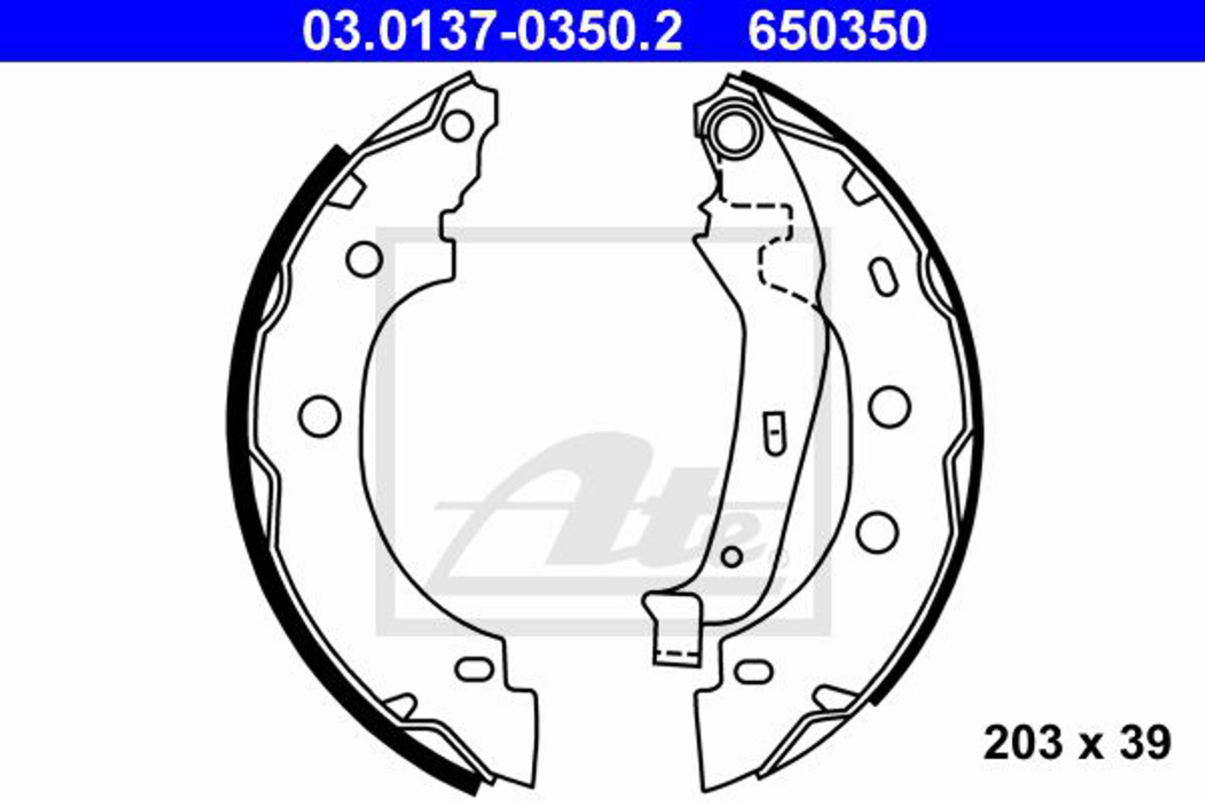 Колодки тормозные барабанные ATE 03.0137-0350.2