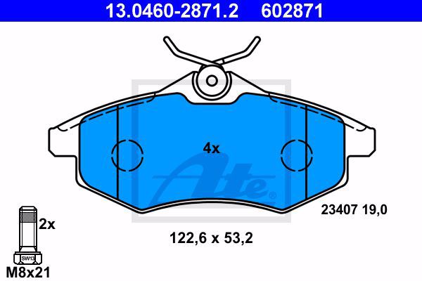 Колодки тормозные дисковые ATE 13-0460-2871-2